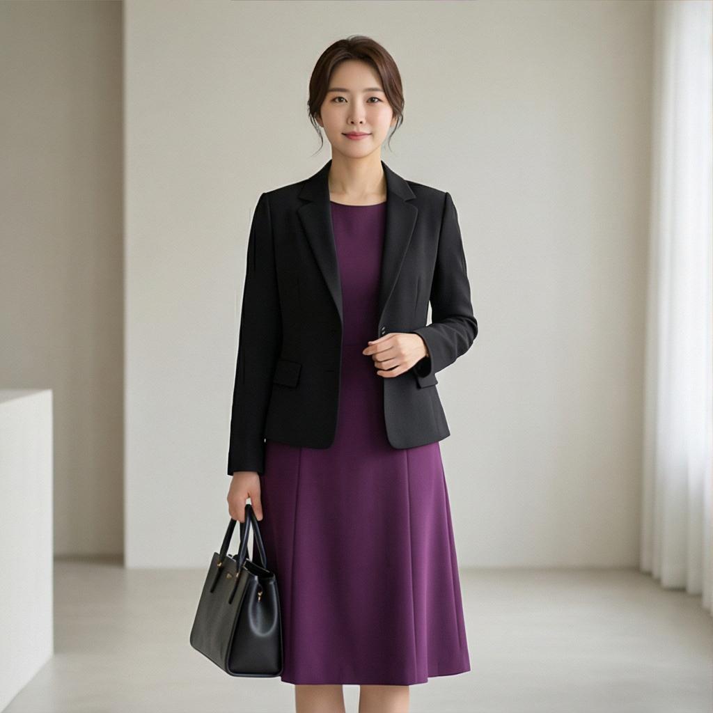 검정색 자켓: 격식 있는 자리에 어울리는 하객 스타일