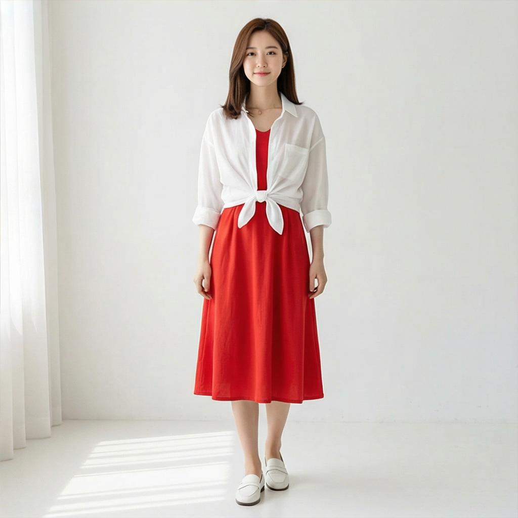 화이트 셔츠: 깔끔하고 산뜻한 레이어드 룩