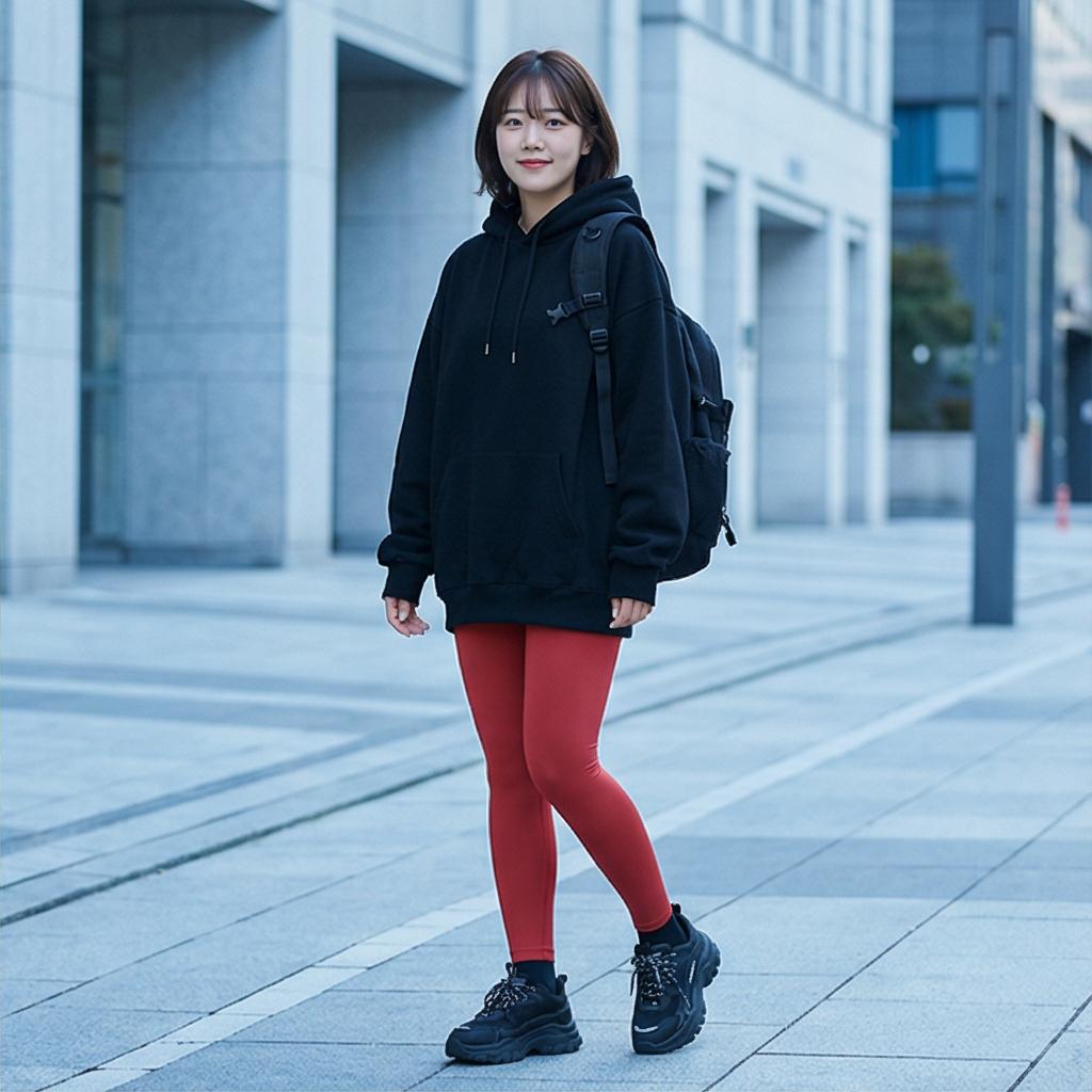 검정색 후드티: 시크한 애슬레저 룩