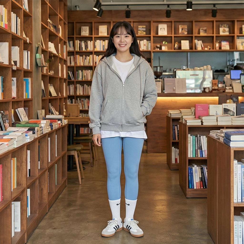 그레이 후드 집업: 포근한 코지 스타일