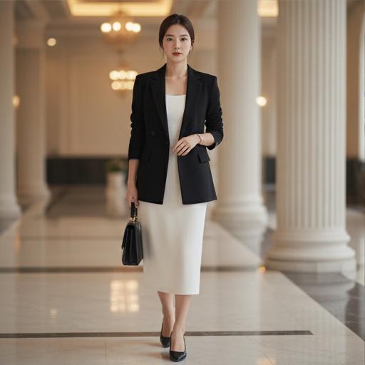 검정 자켓: 격식 있고 깔끔한 하객룩 및 미팅룩