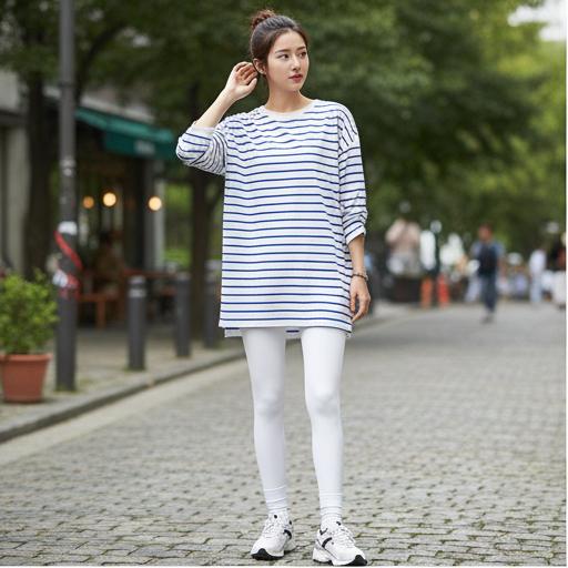 오버핏 롱 티셔츠: 엉덩이를 덮어주는 편안한 데일리룩