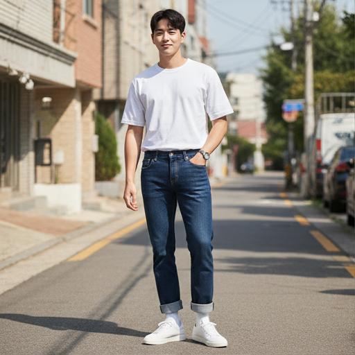 청바지와 흰색 스니커즈: 실패 없는 데일리룩