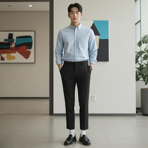 검은색 슬랙스: 단정한 비즈니스 캐주얼룩