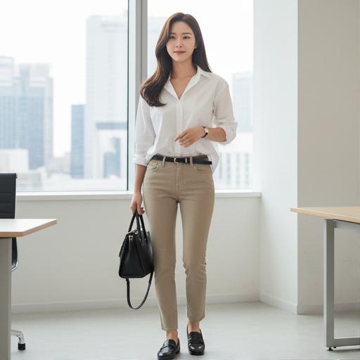 화이트 셔츠: 깔끔하고 신뢰감 있는 오피스룩