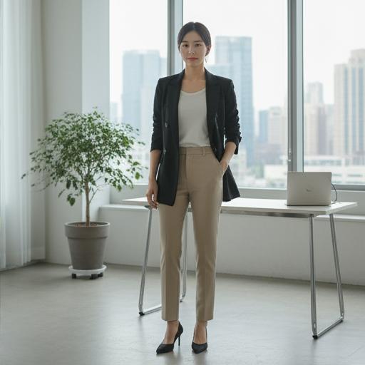 블랙 블레이저: 세련된 오피스룩