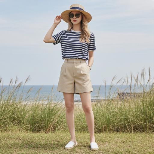 스트라이프 티셔츠: 시원하고 경쾌한 마린 룩