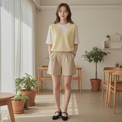 파스텔 톤 니트 베스트: 부드러운 감성의 데일리 룩