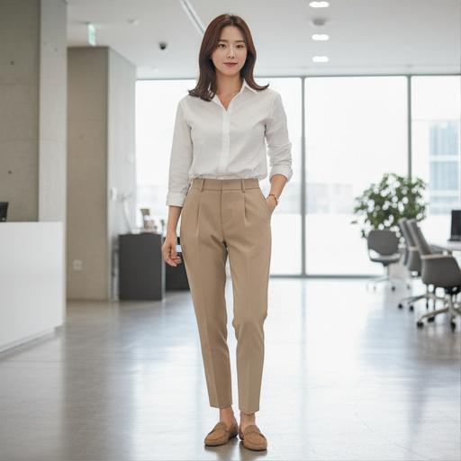 화이트 셔츠: 깔끔하고 프로페셔널한 출근룩