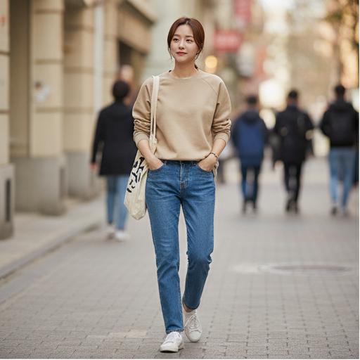 데님 팬츠: 고민 없이 입는 편안한 데일리룩