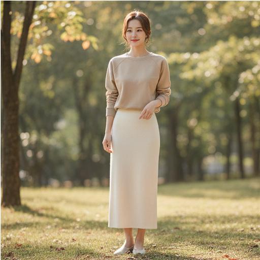 롱 스커트: 편안하면서 여성스러운 근교 나들이 룩