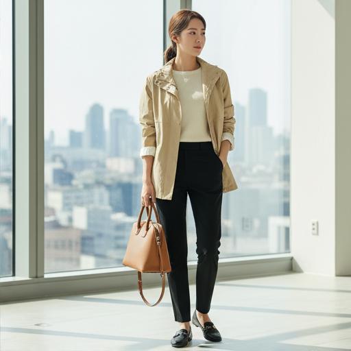 검정 슬랙스: 단정한 오피스룩