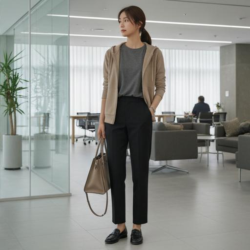 검정 슬랙스: 편안하지만 단정한 비즈니스 캐주얼룩