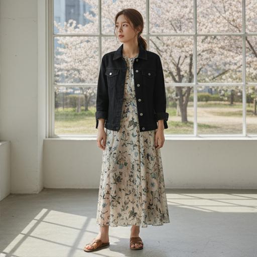 롱 원피스: 우아함과 캐주얼함이 어우러진 나들이룩