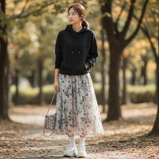 롱 스커트: 의외의 조합이 만드는 매력적인 믹스매치 룩