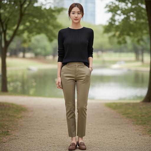 카키 슬랙스: 시크한 비즈니스 캐주얼