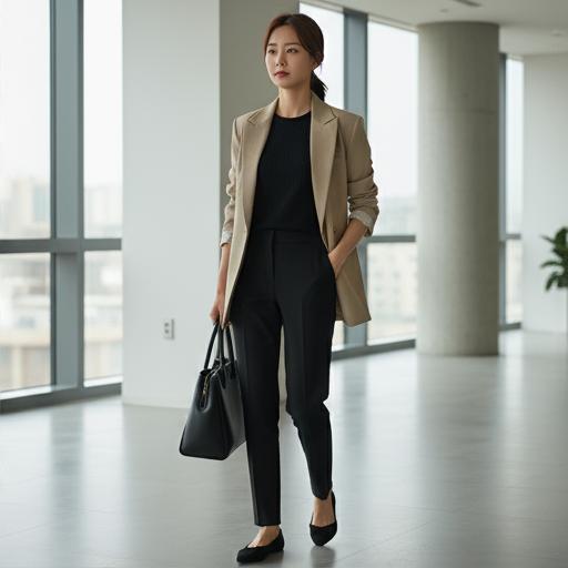 오버핏 블레이저: 세련된 비즈니스 캐주얼룩