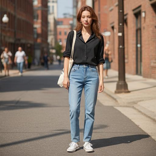 스트레이트핏 데님 팬츠: 꾸민 듯 안 꾸민 듯 데일리룩