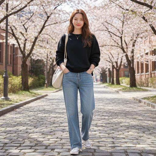 와이드 데님 팬츠: 실패 없는 데일리룩