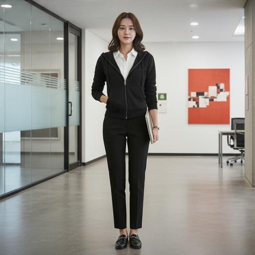 화이트 셔츠와 슬랙스: 세미캐주얼 출근룩