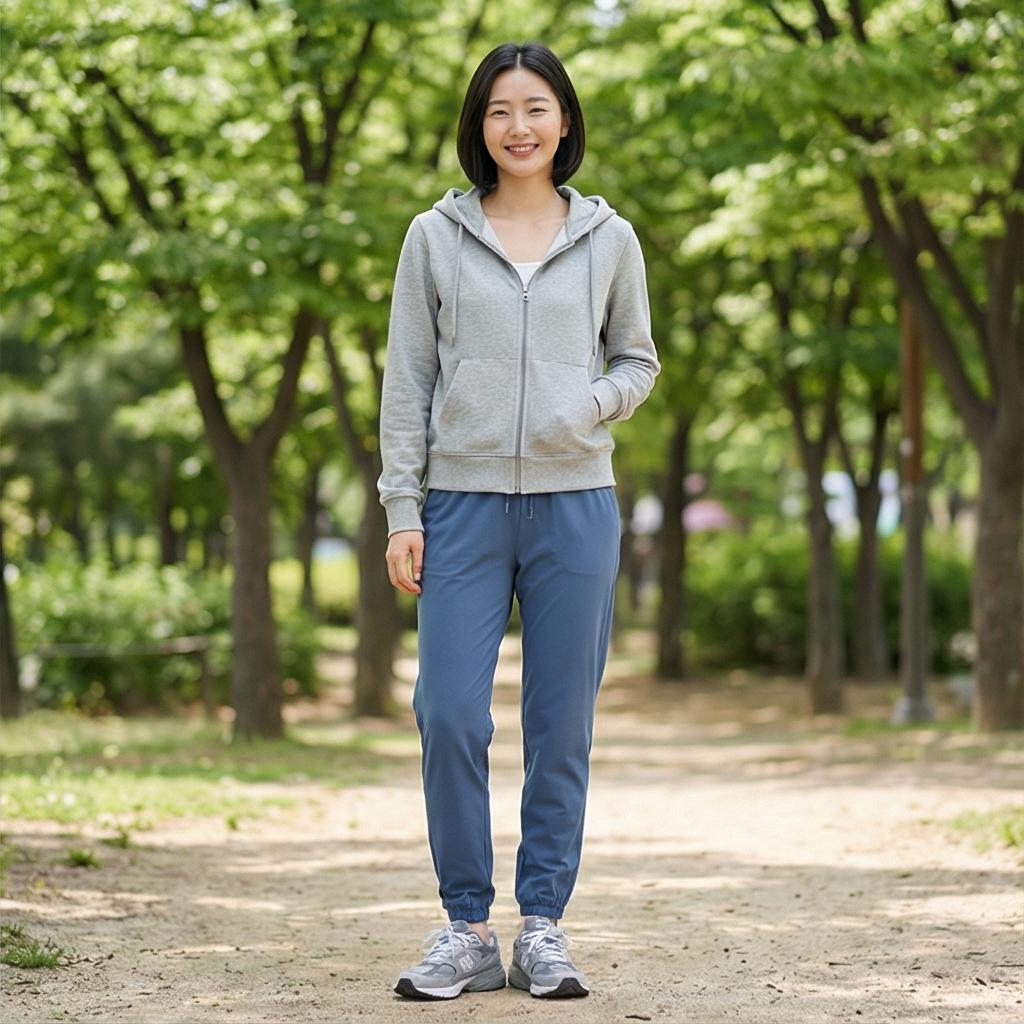 그레이 후드 집업: 활동적인 스포티 스타일