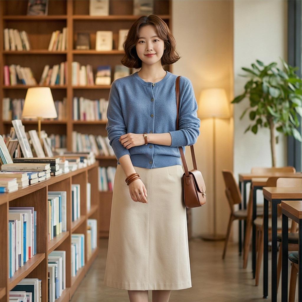 베이지색 스커트: 부드럽고 우아한 분위기