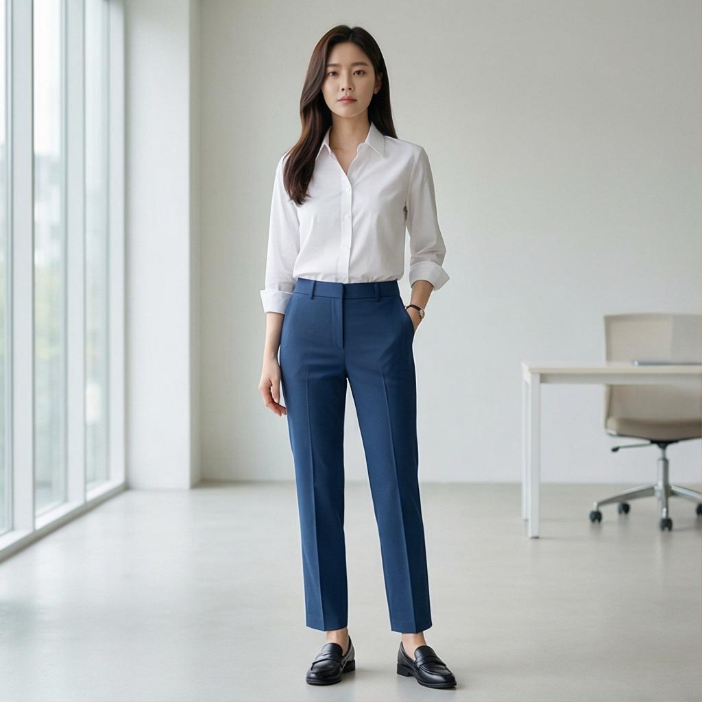 화이트 셔츠: 깔끔한 무드의 오피스 룩
