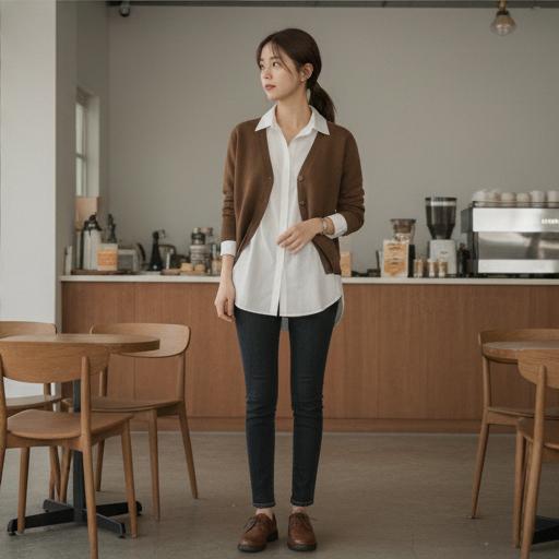 셔츠와 레이어드: 지적인 비즈니스 캐주얼룩