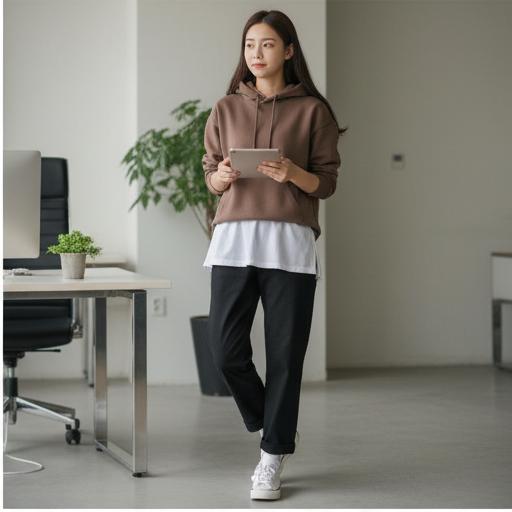 화이트 티셔츠: 디테일을 살려주는 레이어드룩