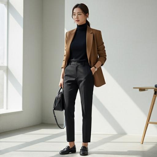 검정색 슬랙스: 단정함이 필요한 오피스룩