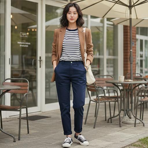 스트라이프 티셔츠: 산뜻함을 더한 근교 나들이 룩