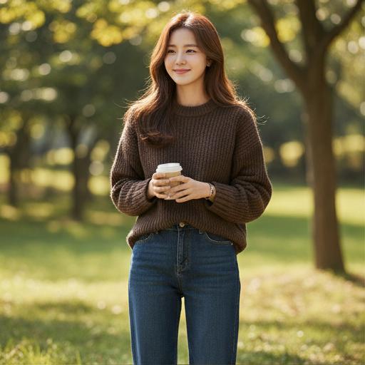 청바지: 편안한 주말 나들이 룩