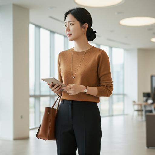 검정색 슬랙스: 단정한 출근 룩