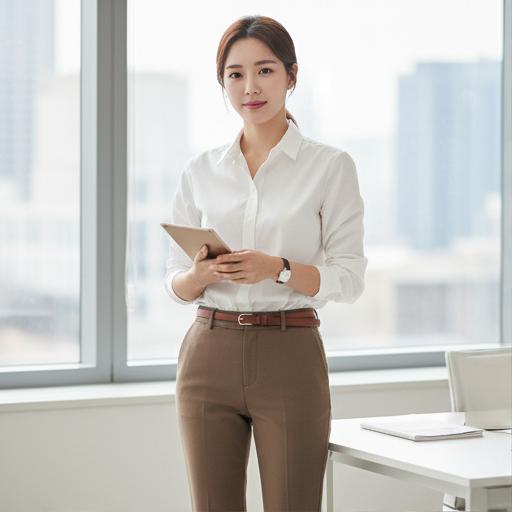 화이트 셔츠: 깔끔하고 신뢰감을 주는 오피스룩