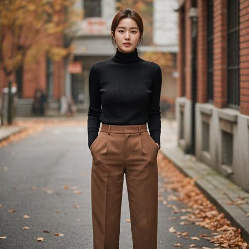 검정색 니트: 차분하고 고급스러운 데일리룩