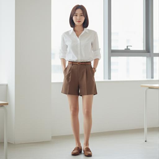 화이트 셔츠: 깔끔한 비즈니스 캐주얼룩