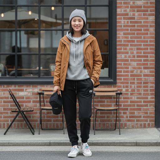 조거 팬츠: 활동성을 높인 산책룩