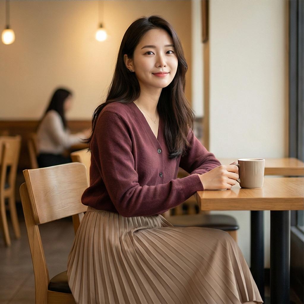 베이지색 하의: 부드러운 분위기의 데이트 룩