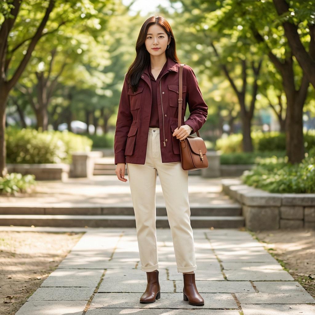 크림색 팬츠: 화사한 데일리 룩