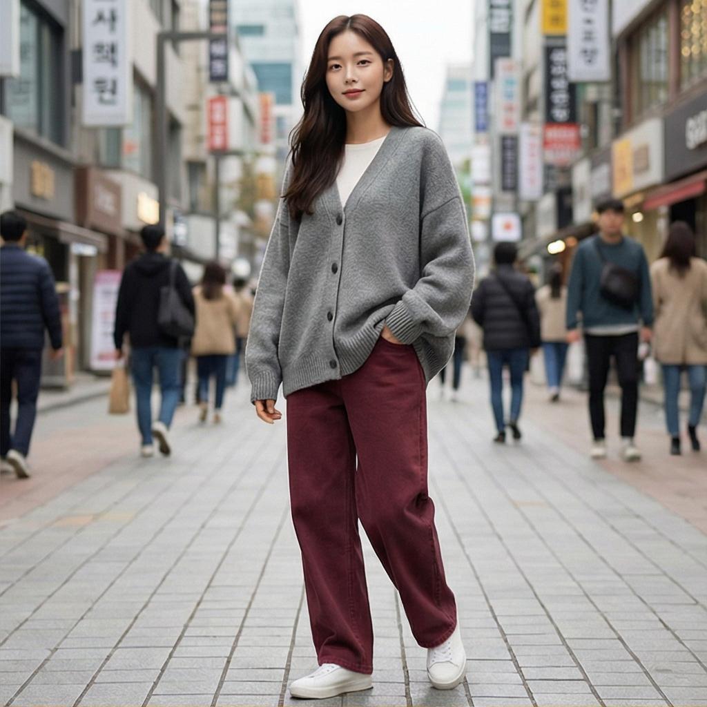 그레이 니트: 편안한 데일리 스타일