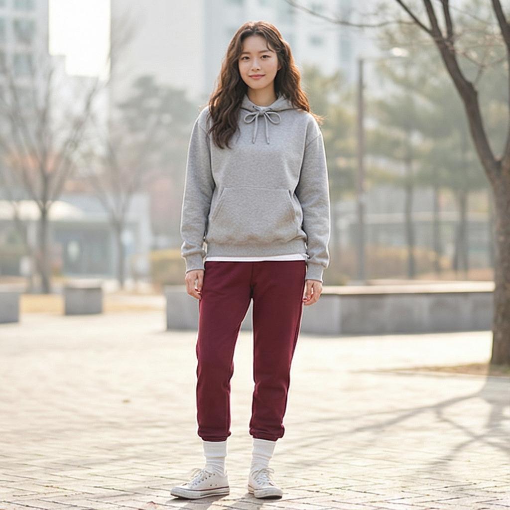 회색 후드티: 편안한 데일리 룩