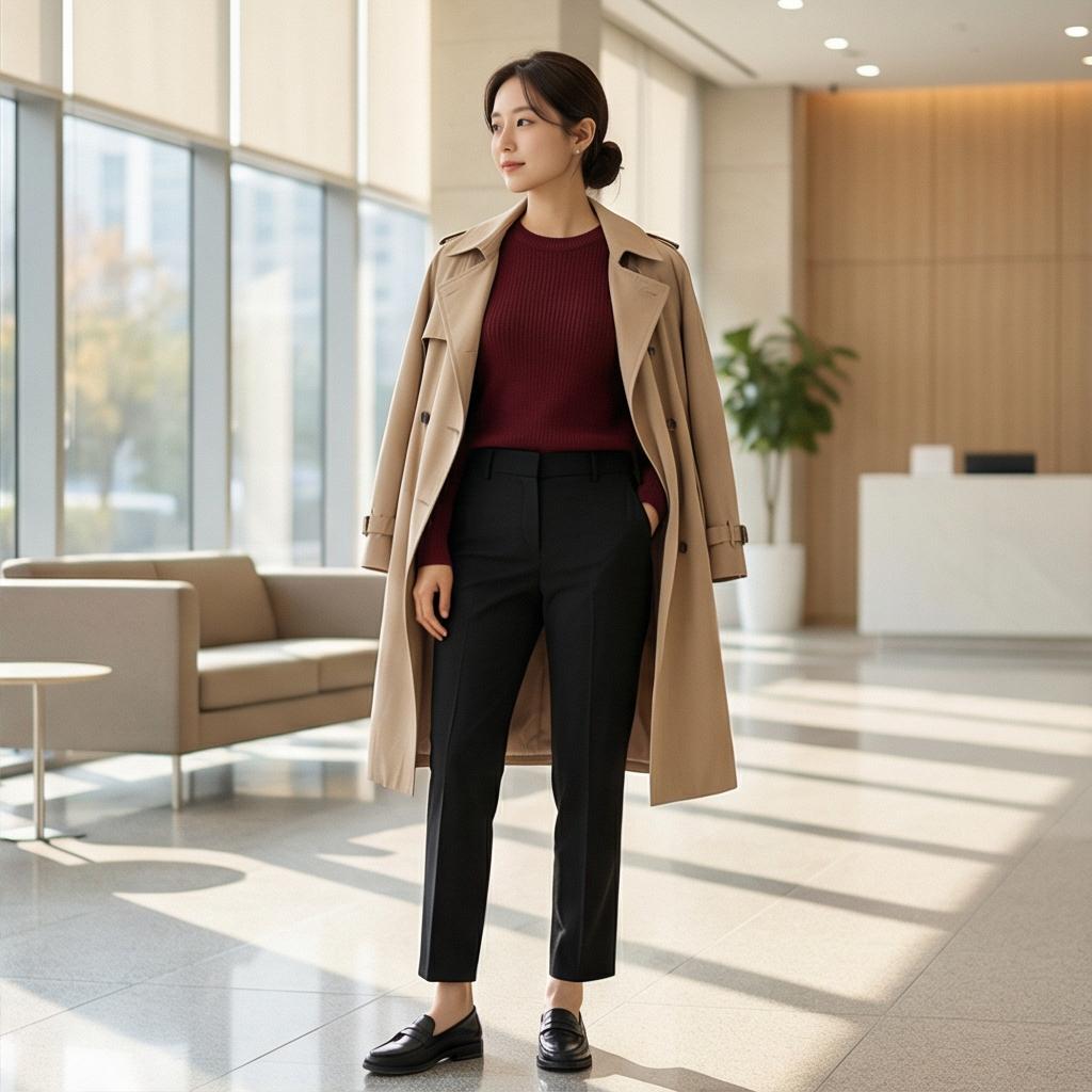 검정 슬랙스: 차분한 오피스 룩