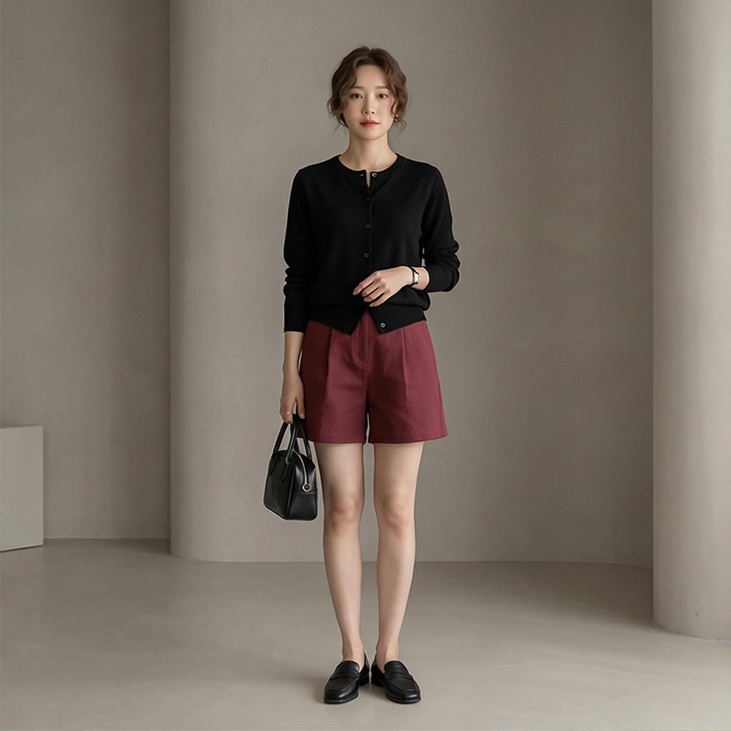 블랙 가디건: 차분하고 분위기 있는 나들이 룩