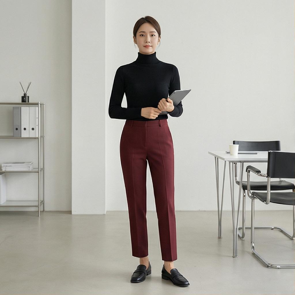 검정색 니트: 차분한 오피스 룩