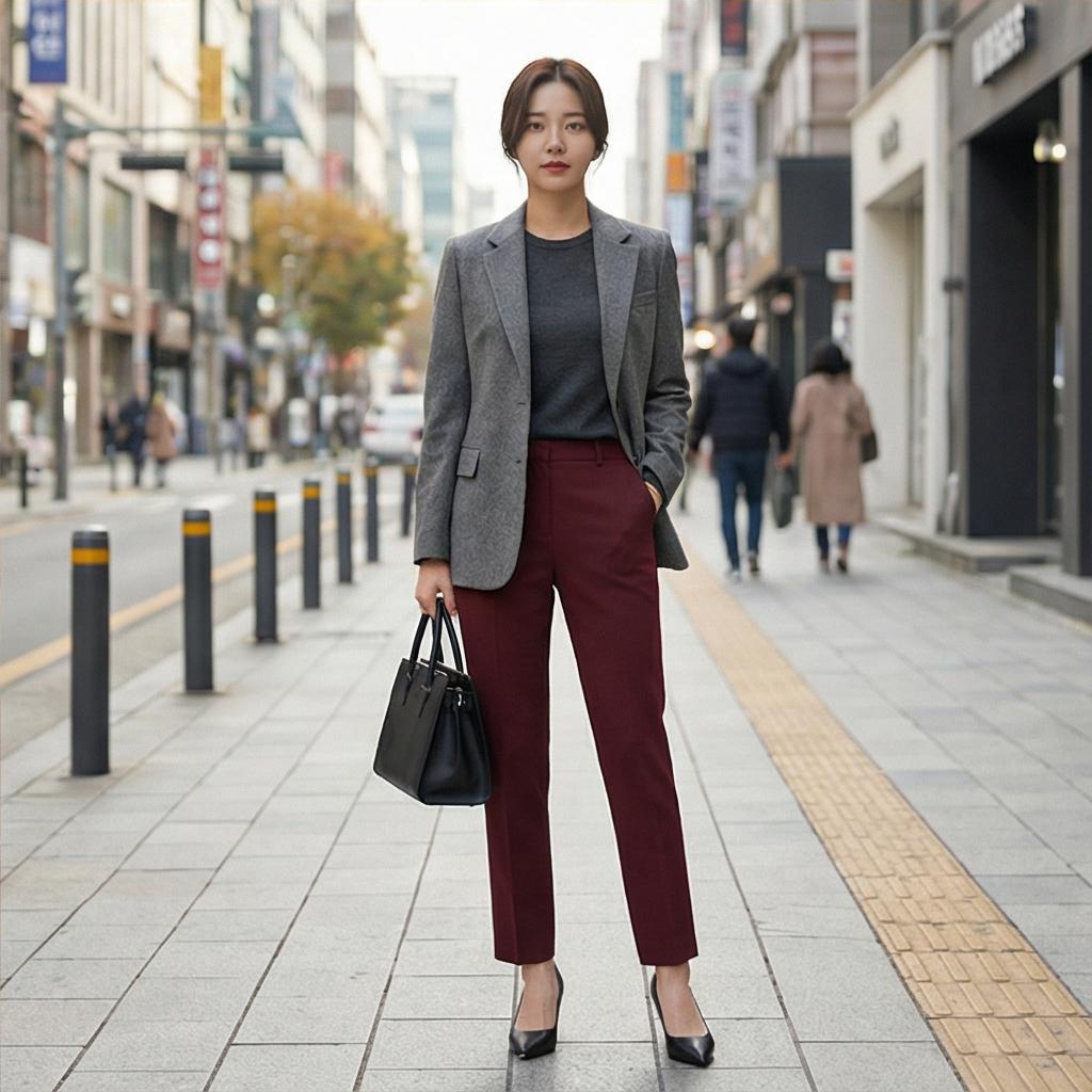 회색 자켓: 도시적인 비즈니스 캐주얼