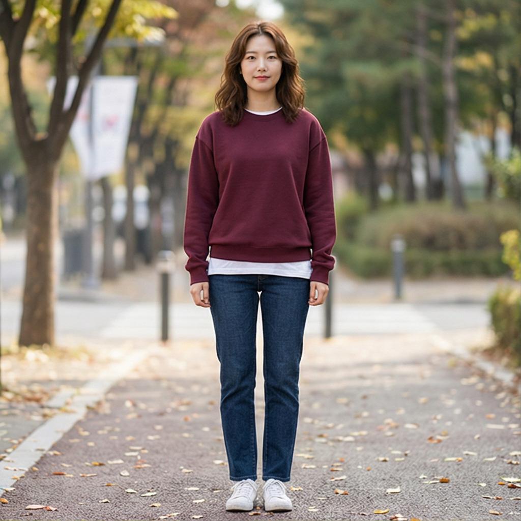 진청 데님 팬츠: 캐주얼한 데일리 스타일