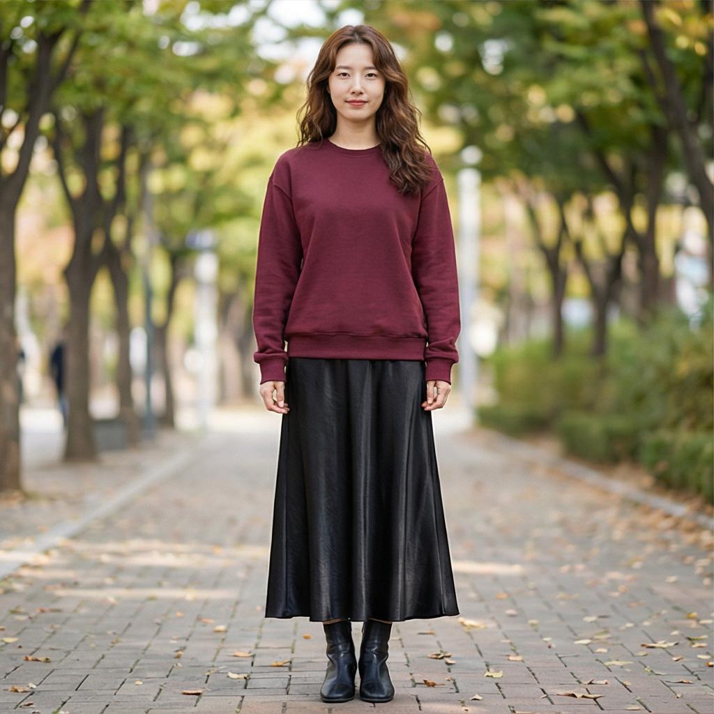 블랙 롱 스커트: 여성스러운 나들이 스타일