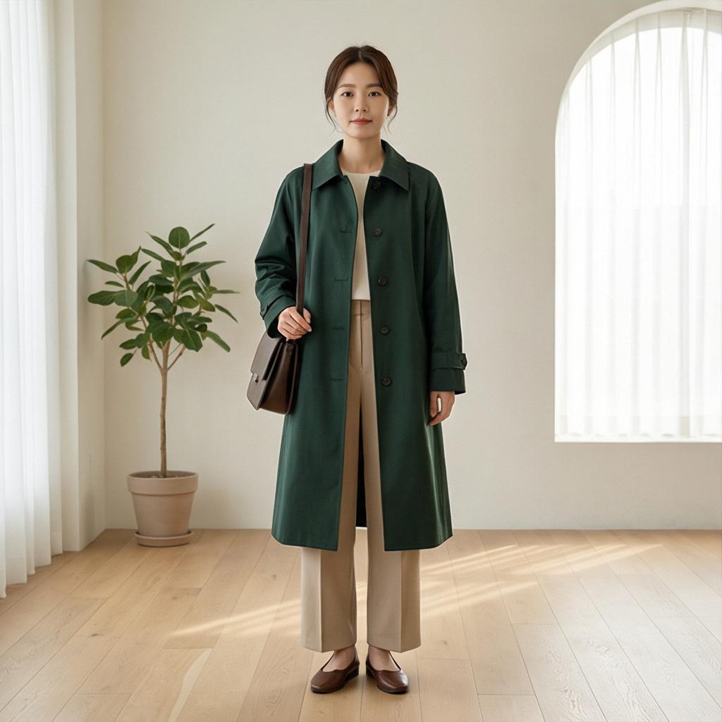 베이지색 와이드 팬츠: 차분한 미니멀 스타일