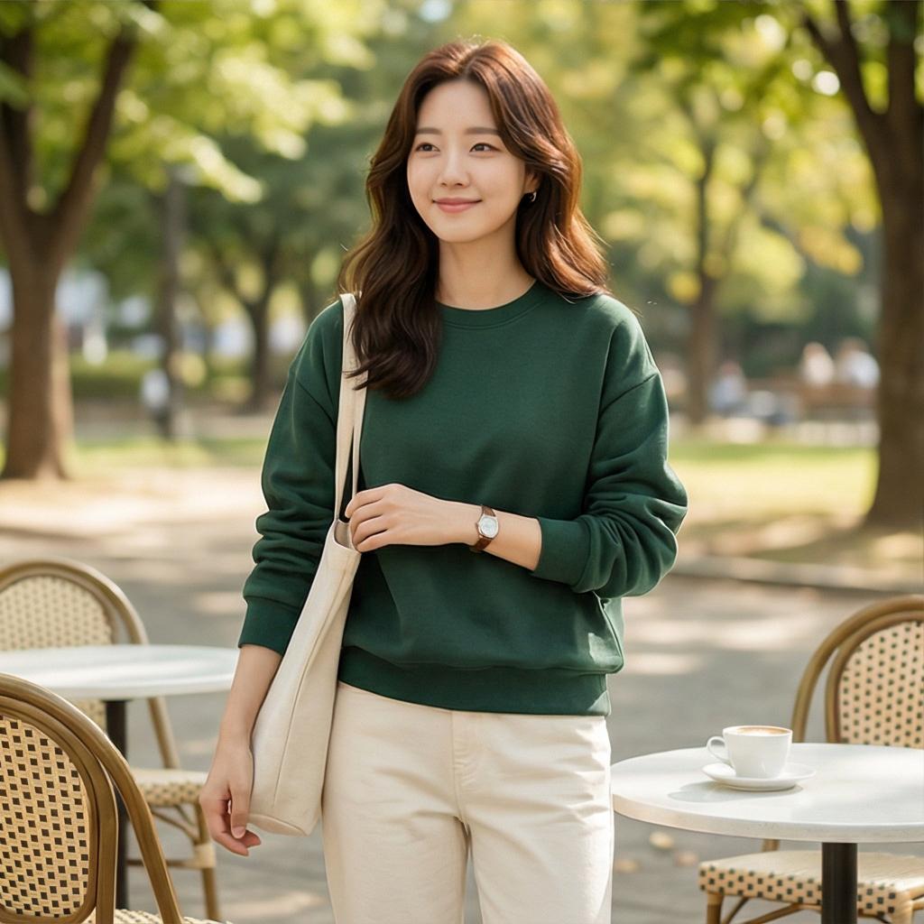 아이보리 코튼 팬츠: 화사한 나들이룩