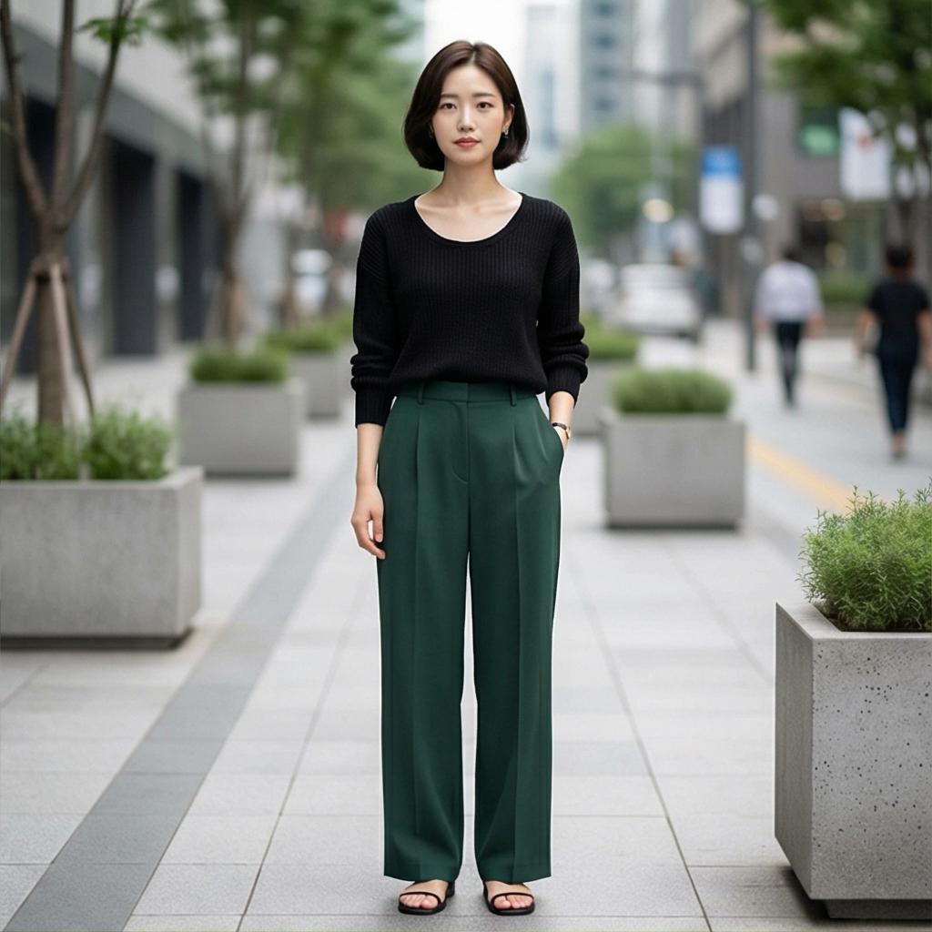 검정색 니트: 모던한 비즈니스 캐주얼 스타일